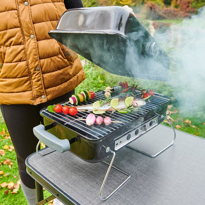 Kuglegrill Bærbar 55,5x35 cm Sort