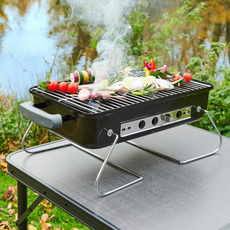 Kuglegrill Bærbar 55,5x35 cm Sort