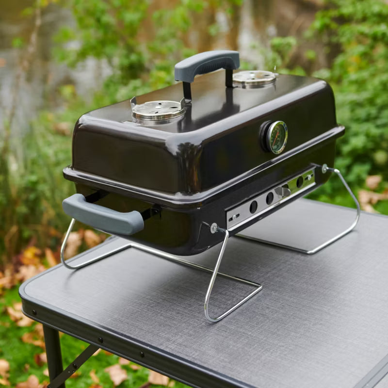 Kuglegrill Bærbar 55,5x35 cm Sort