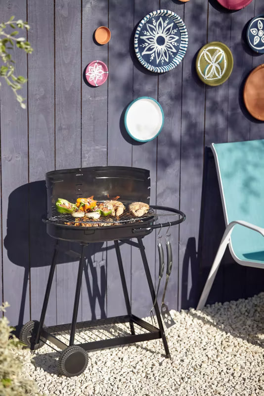 Kuglegrill Barren 82x52 cm Sort Stål