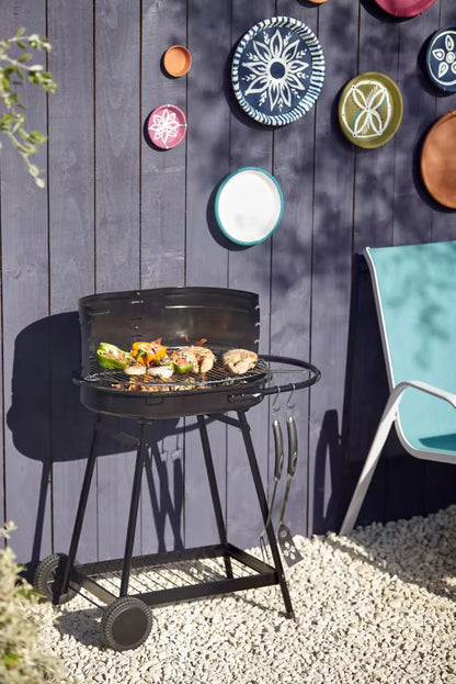 Kuglegrill Barren 82x52 cm Sort Stål
