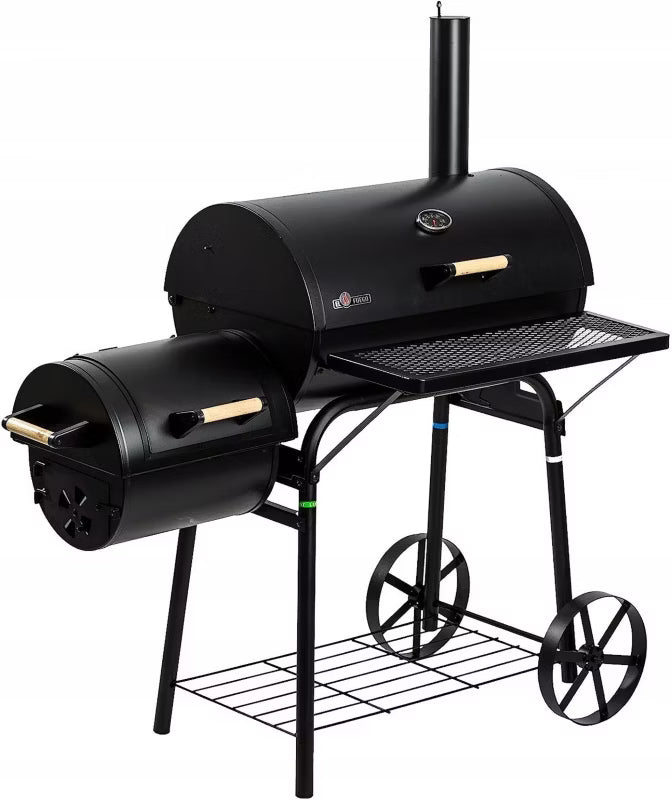 Kuglegrill Dakota 122x66 cm med Røgeovn Sort