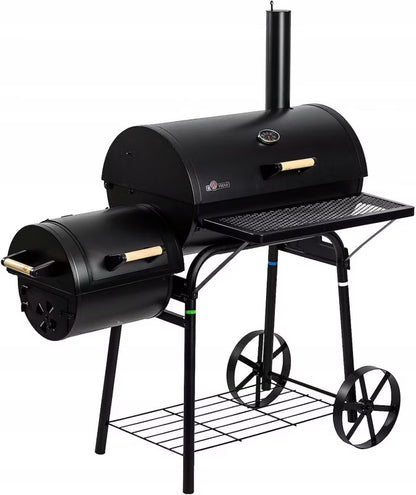 Kuglegrill Dakota 122x66 cm med Røgeovn Sort