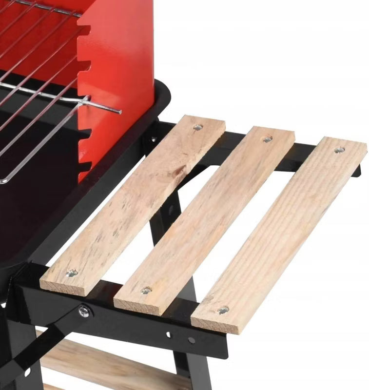 Kuglegrill GW-RHP 82,5x33 cm med Træhylde Sort