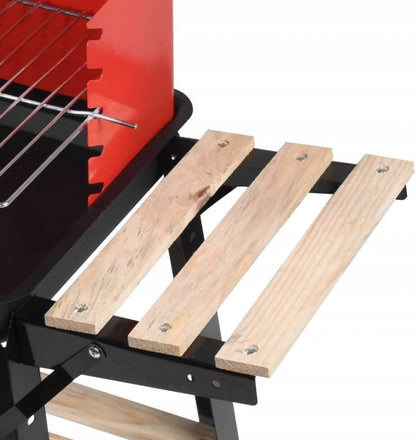 Kuglegrill GW-RHP 82,5x33 cm med Træhylde Sort