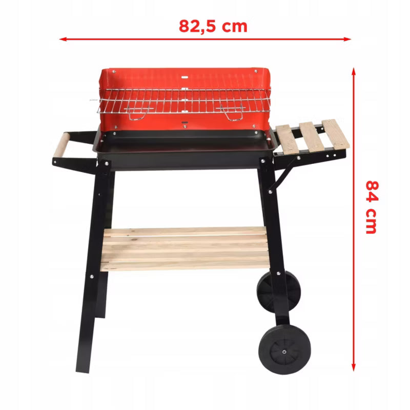 Kuglegrill GW-RHP 82,5x33 cm med Træhylde Sort