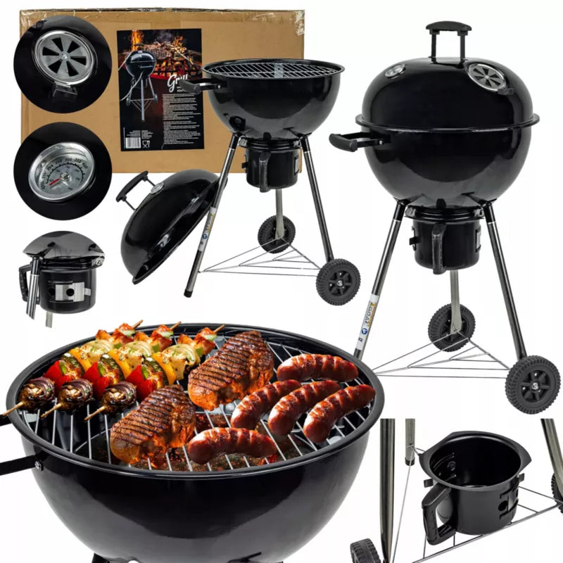 Kuglegrill GW-TRH-O Ø43 cm Sort med Termometer