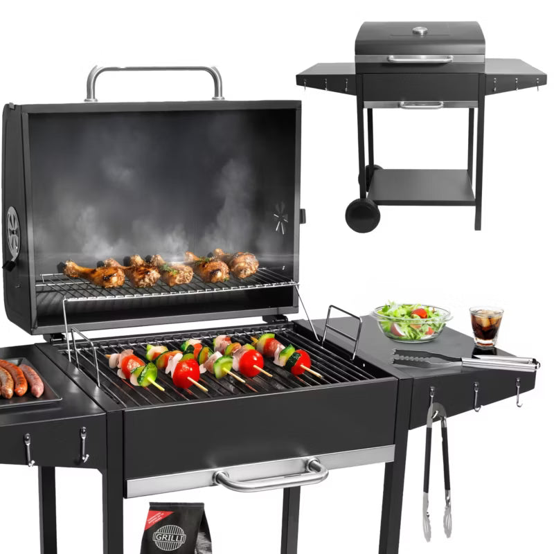 Kuglegrill Kulgrill 120x46 cm Sort med Termometer