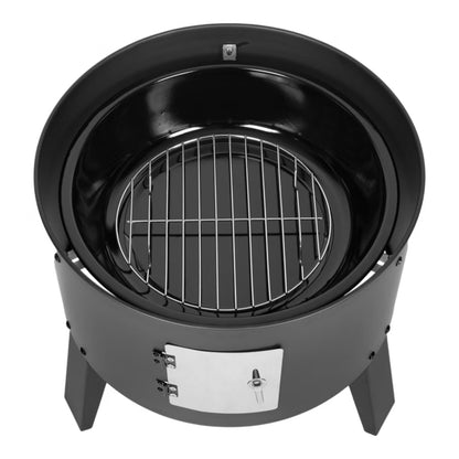 Kuglegrill med Røgovn 43x82 cm Sort Stål