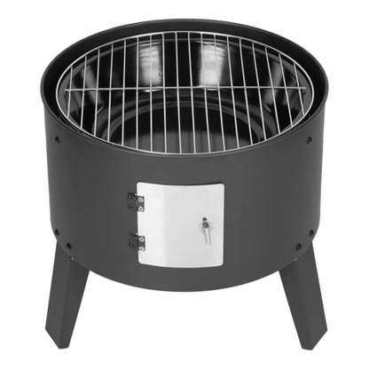 Kuglegrill med Røgovn 43x82 cm Sort Stål