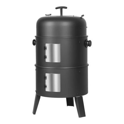 Kuglegrill med Røgovn 43x82 cm Sort Stål