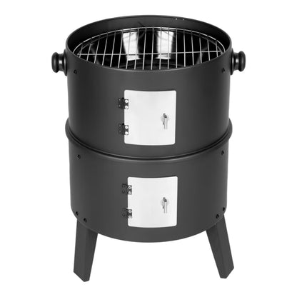 Kuglegrill med Røgovn 43x82 cm Sort Stål