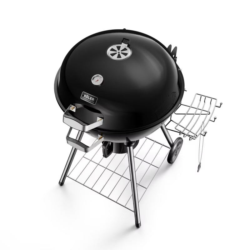 Kuglegrill Ø54 cm Sort Emaljeret med Termometer