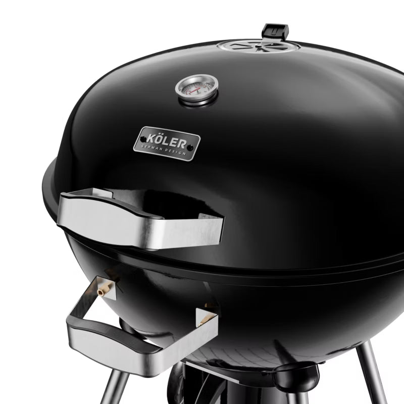 Kuglegrill Ø54 cm Sort Emaljeret med Termometer
