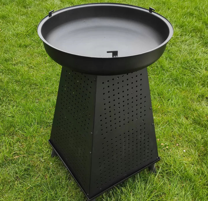 Kuglegrill og Bålsted 2-i-1 110 cm Sort Stål