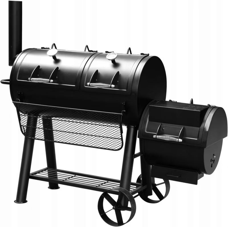 Kuglegrill og Røgeovn Minnesota 184x88x153 cm Sort