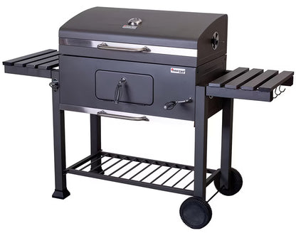 Kuglegrill Rektangulær med Låg Grafitgrå 41,5x75 cm