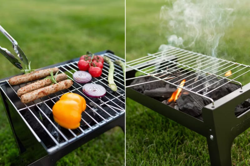 Kuglegrill Sammenklappelig 45x22 cm Sort