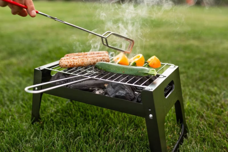 Kuglegrill Sammenklappelig 45x22 cm Sort