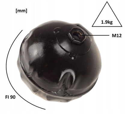 Skorstenskugle M12 90 mm Sort 1,9 kg
