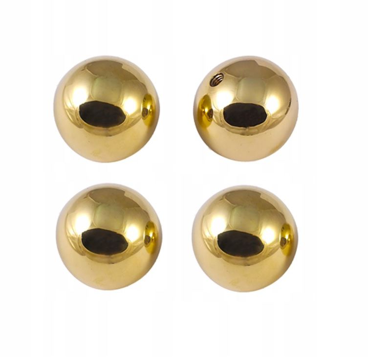 Messingkugle Dekorativ Ø30 mm M6 Gevind Poleret Messing 4 Stk.