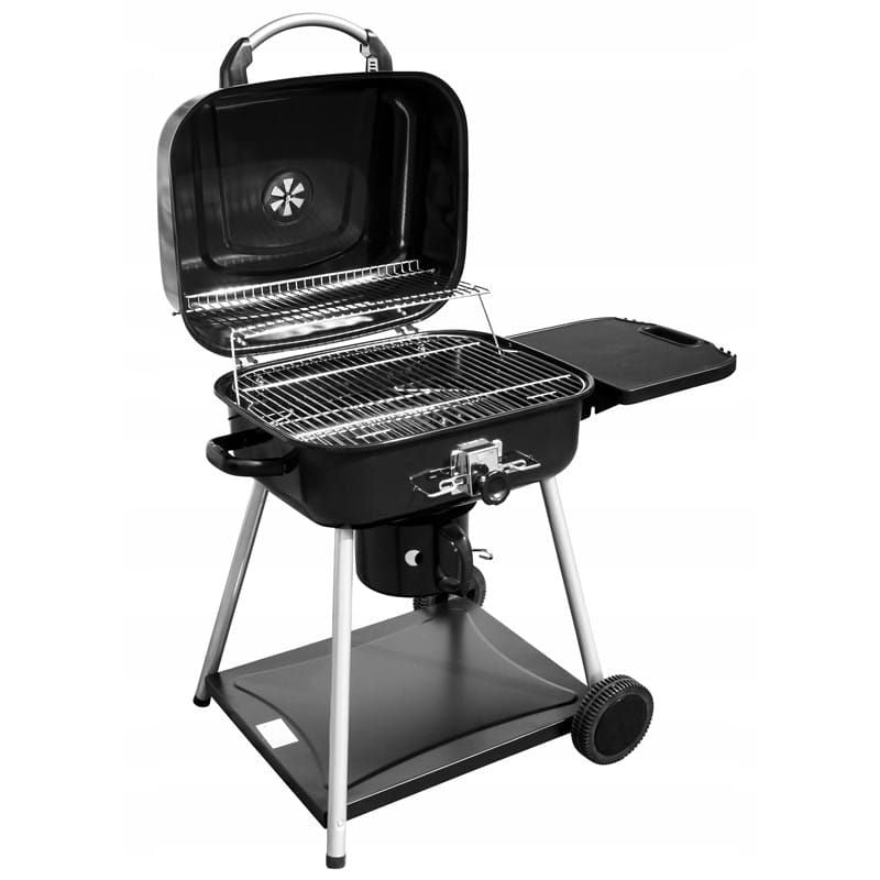 Kuglegrill 104x65 cm Sort med Låg