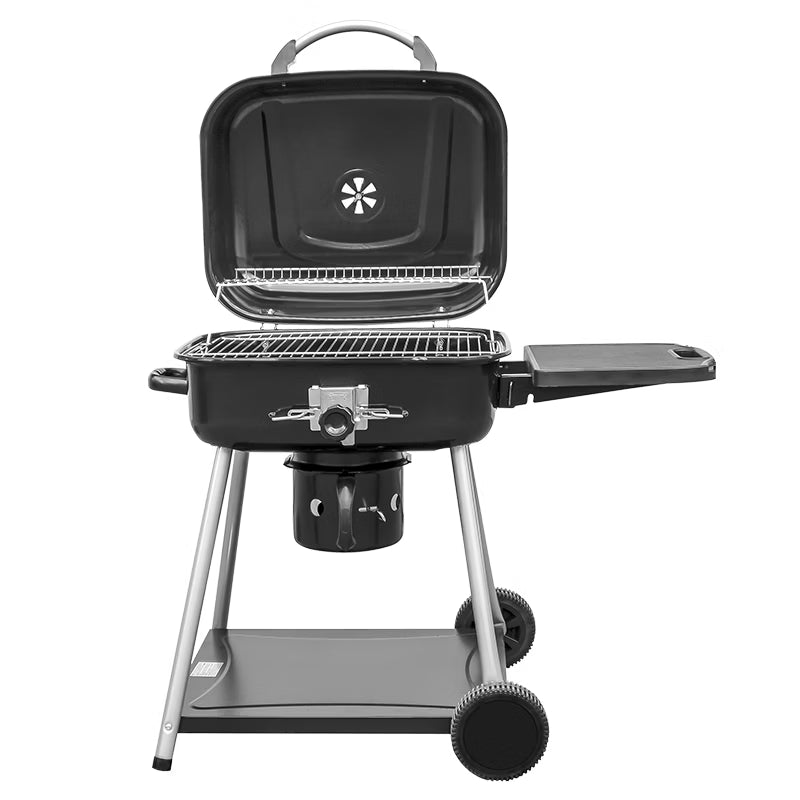 Kuglegrill 104x65 cm Sort med Låg