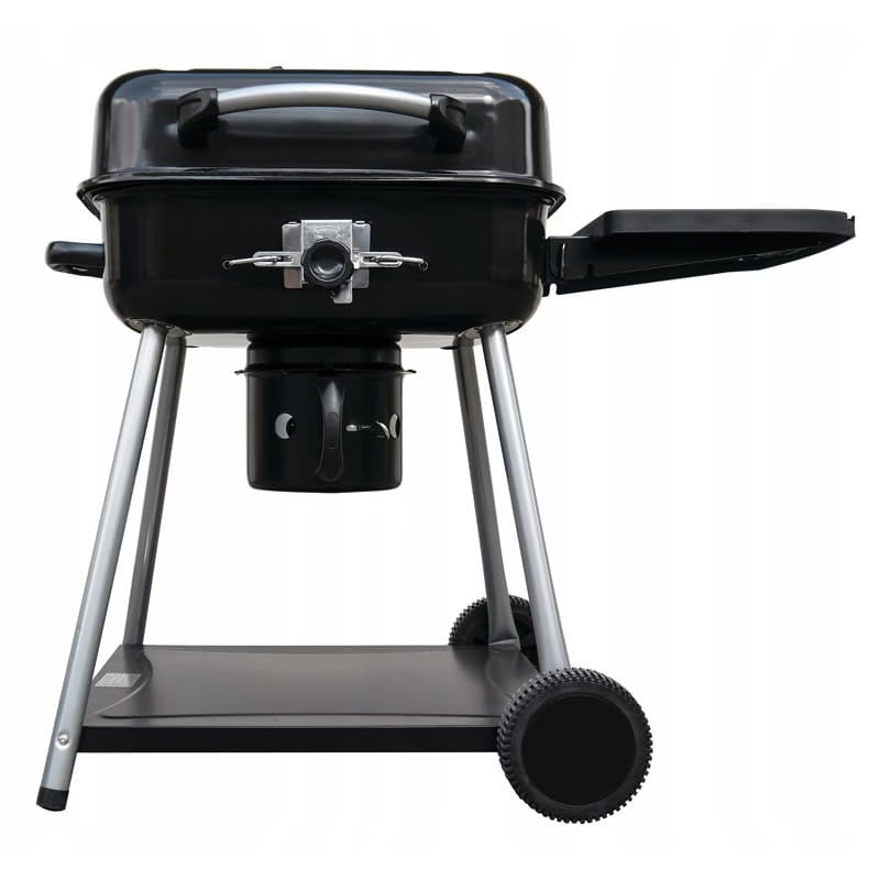 Kuglegrill 104x65 cm Sort med Låg