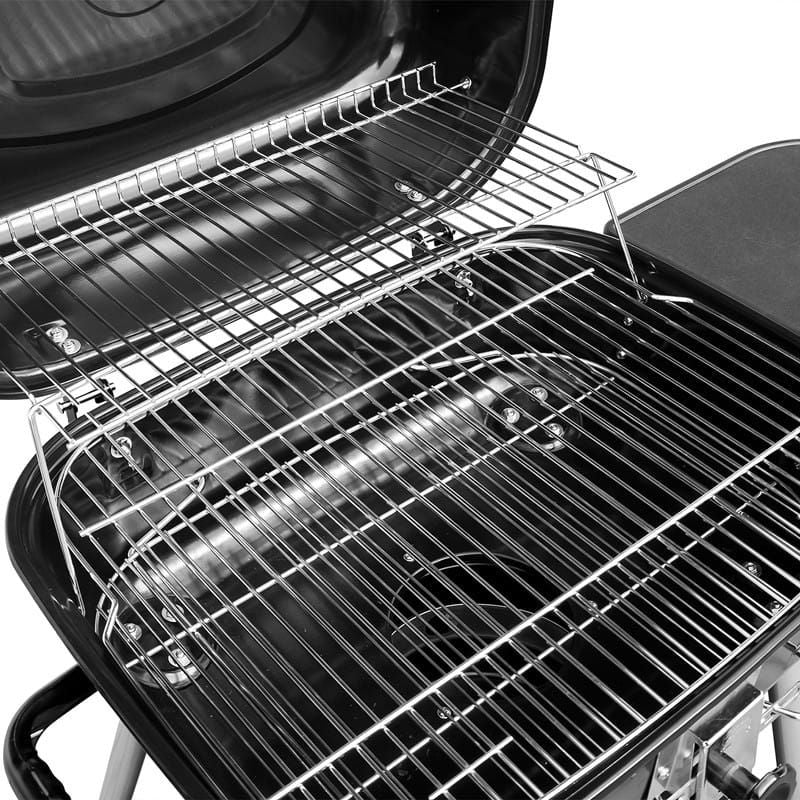 Kuglegrill 104x65 cm Sort med Låg