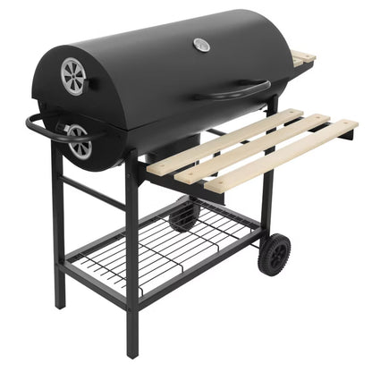 Kuglegrill Kulgrill 104x66x92 cm Sort med Hjul og Hylder