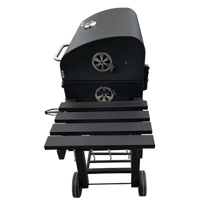 Kulgrill 107x50 cm Sort med Låg og Overtræk