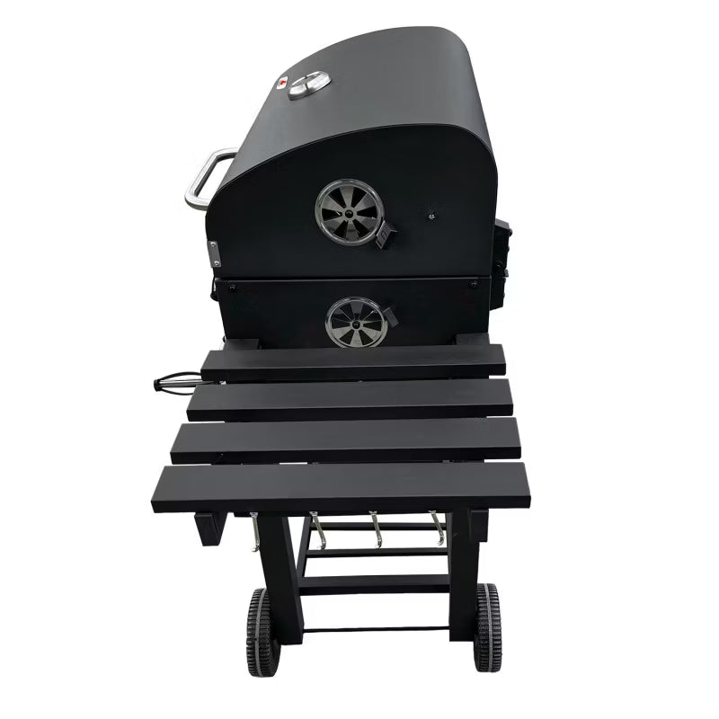 Kulgrill 107x50 cm Sort med Låg og Overtræk