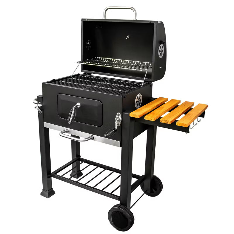 Kuglegrill Kulgrill 113,5x50 cm Sort med Støbejernsrist
