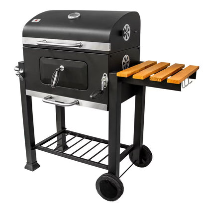 Kuglegrill Kulgrill 113,5x50 cm Sort med Støbejernsrist