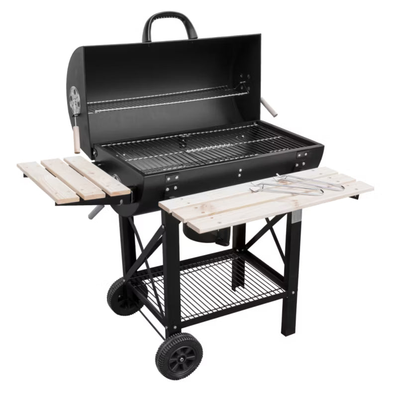 Kuglegrill Kulgrill 114x68 cm Sort med Låg