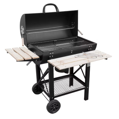 Kuglegrill Kulgrill 114x68 cm Sort med Låg