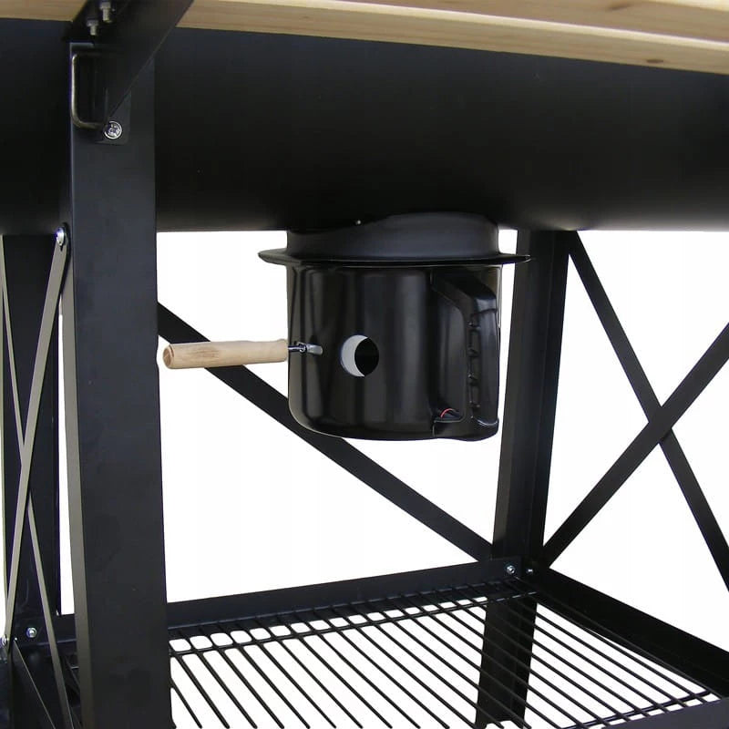 Kuglegrill Kulgrill 114x68 cm Sort med Låg
