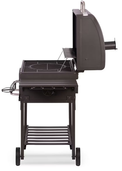 Kuglegrill 57x43 cm Sort med Overtræk