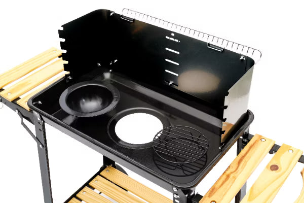 Kuglegrill Kulgrill 86x46 cm Sort med Hjul