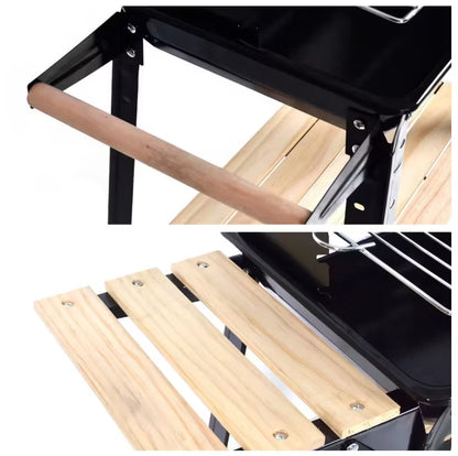 Kuglegrill Kulgrill 86x46 cm Sort med Hjul