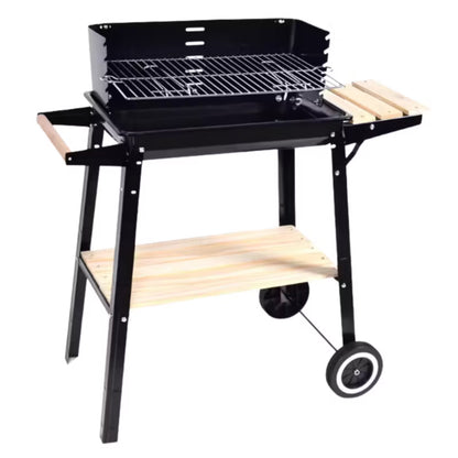 Kuglegrill Kulgrill 86x46 cm Sort med Hjul