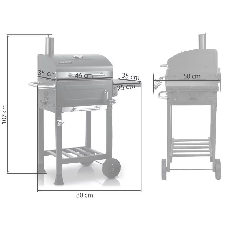 Kuglegrill BD-894 107x80x50 cm Antracit