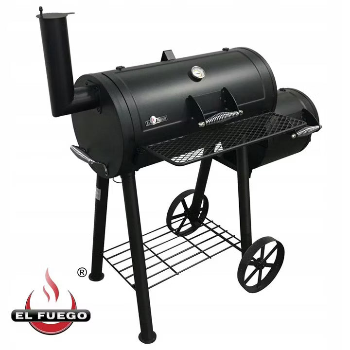 Kulgrill Edmonton med Røgeovn 122x66 cm Sort