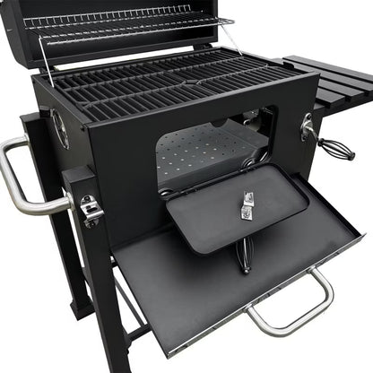 Kuglegrill Kulgrill 113,5x50x107 cm Sort med Låg