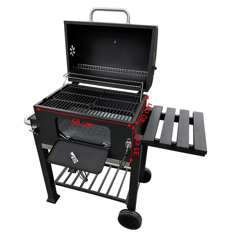 Kuglegrill Kulgrill 113,5x50x107 cm Sort med Låg
