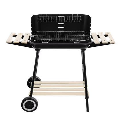 Kuglegrill Kulgrill 95x30x82 cm Sort med Hylder og Spyd