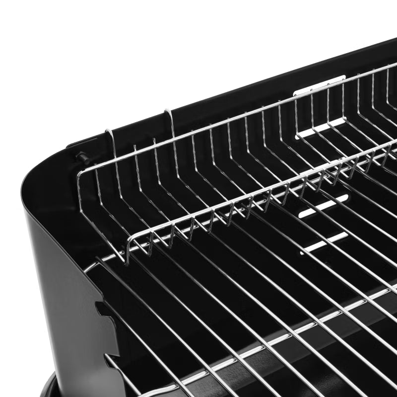 Kuglegrill Kulgrill 95x30x82 cm Sort med Hylder og Spyd
