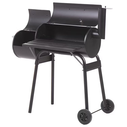 Kuglegrill Katla 110x66 cm Sort Stål med Rygeovn