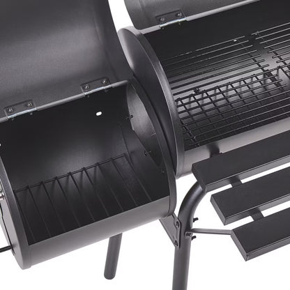 Kuglegrill Katla 110x66 cm Sort Stål med Rygeovn