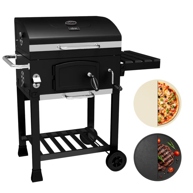 Kuglegrill Kulgrill KE-CH1 102.5x45 cm Sort med Støbejernsrist